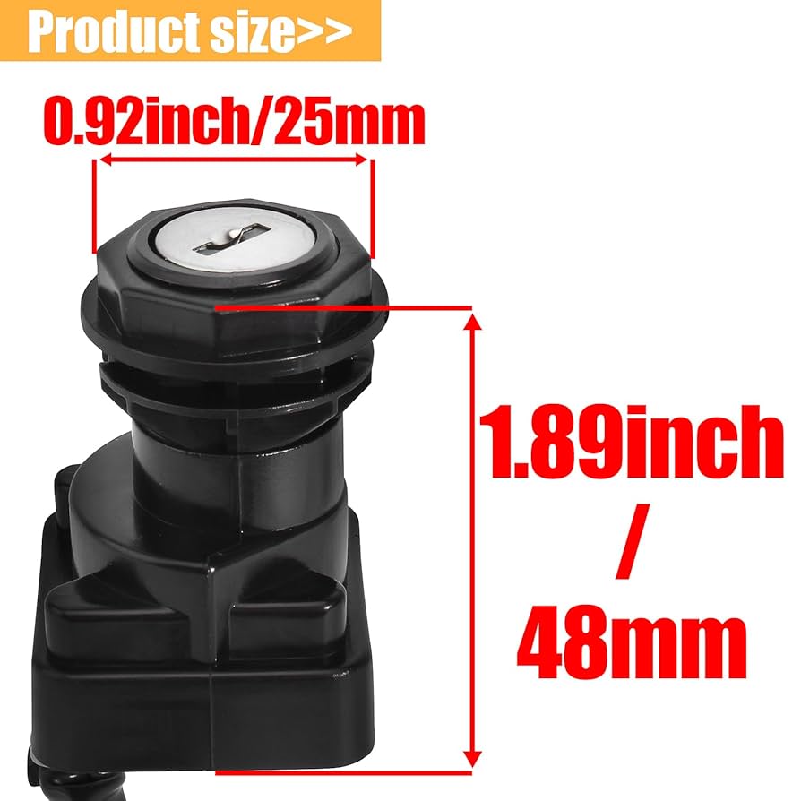 HYKE、s QAZAKY Ignition Key Switch Compatible with Prairie 300 360